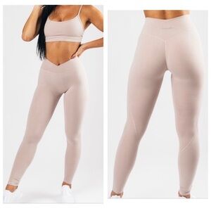 Alphalete Surface Leggings Crossover Athletic Ankle Stretch Hazelwood Pink XS